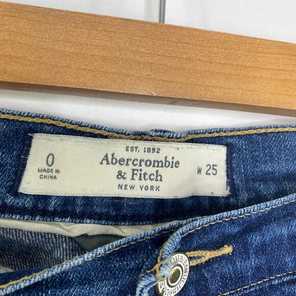 Abercrombie & Fitch Perfect Stretch Button Fly Distressed Jeans Womens Size 0/25 - Picture 8 of 12